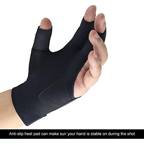 Roaming Quick-Dry Breathable Billiard Pool Gloves, Shooters Carom Snooker Cue Sport Glove Fits On Left Hand (Black-Left Hand, Small-Medium) #TOP1