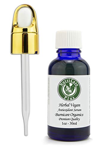 Burnicare Organics Herbal Vegan Antioxidant Serum, 1 Ounce, 14 Non Gmo Organic Ingredient, Natural Moisturizer, Anti Aging, Skin Firming Facial Serum, Eye Bags, Puffiness, Dark Circles, Neck, Face Oil #TOP27