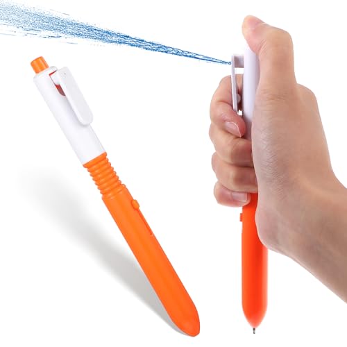 Pen that Sprays Water Water Spary Kids Toy Pen 2 in 1 Funny Prank Retractable Pens for Pranks and Tricks Writing and Spraying Orange