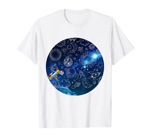 Astronomo Stelle Galassia Scienziato Telescopio Astronomia Maglietta