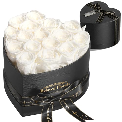16 Preserved Flowers Rose in a Box, Gifts for Women Mom Her Wife on Mothers Day Valentines Birthday Christmas Anniversary Romantic(Red)