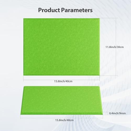 Image of 12 Pack Rectangle Acoustic Panels Self Adhesive Sound Proof Foam | High density sound acoustic panels, 16 x 12 x 0.4in 4:3 acoustic wall panels for home, office, studio, and more(Fruit Green)