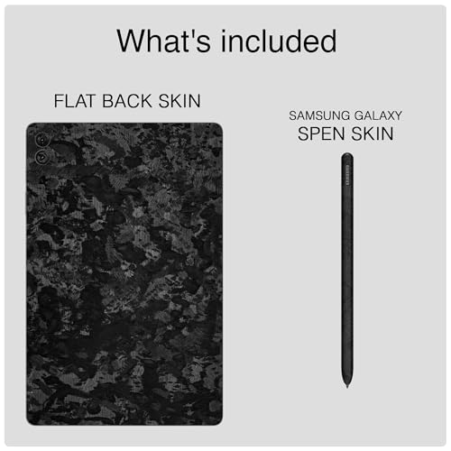 Image of Capes Tablet Skins Compatible with Samsung Galaxy Tab S9 FE Plus | Ultra-Thin Protective Film | Anti-Scratch Vinyl Decal Skin | Not Case /Cover (Forged Carbon, Back Skin + S Pen Skin)