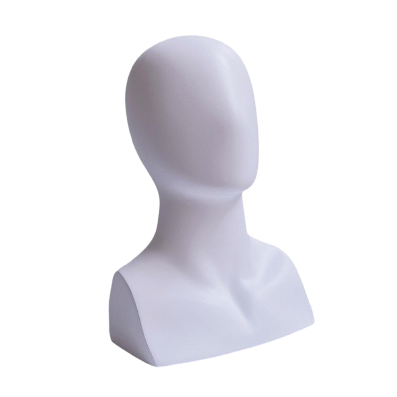 Cabeza de maniquí con hombros para exhibir pelucas, bufandas, collares y accesorios en hogares. Circunferencia de la cabeza: 52 cm. de maniquí multiusos. Principiante