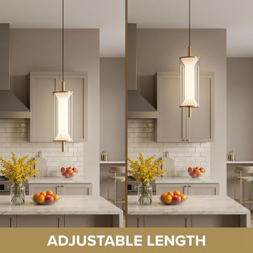 Image of Pendant Light 3-Color CCT (Warm + Natural + Cold White) Metal Acrylic Hanging Lamp for Bedroom Living Room Dining Table Ceiling