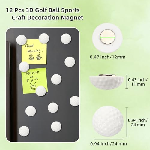 12 Piezas Imanes de Pelota de Golf Decorativos miniatura 2