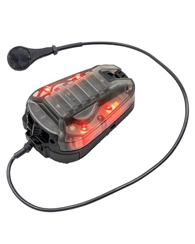 FMATAL GEAR Tactical Helmet IR Challenge Response Vibration Alert IR Strobe Light Gen III Style with Red Visible Mode (Black)