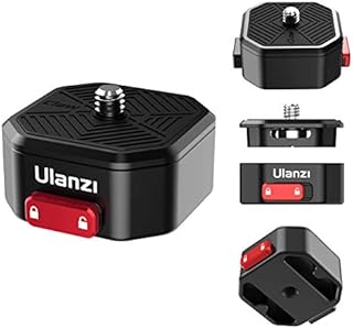 ULANZI Claw Quick Release Plate for Tripod Head, Metal Quick Release Mount Clamp with 1/4'' Screw, Quick Setup Switch Adapter for DSRL Action Cameras/Gimble/Tripod/Monopod/Ball Head/Slider
