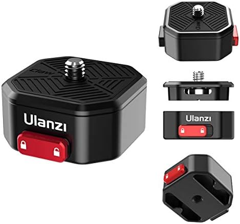 ULANZI Claw Quick Release Plate Tripod QR Camera Mount Adapter, Quick Setup Kit with 1/4'' Screw for Canon/Sony/Nikon Cameras/Zhiyun/Feiyu/DJI/Moza Stablizers Switch Between Tripod/Monopod/Slider