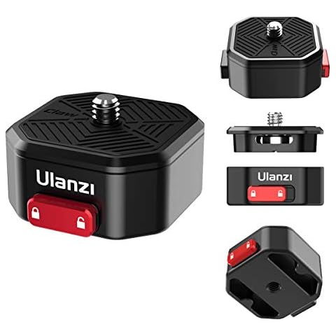 ULANZI Claw Quick Release Plate Tripod QR Camera Mount Adapter, Quick Setup Kit with 1/4'' Screw for Canon/Sony/Nikon Cameras/Zhiyun/Feiyu/DJI/Moza Stablizers Switch Between Tripod/Monopod/Slider Cover