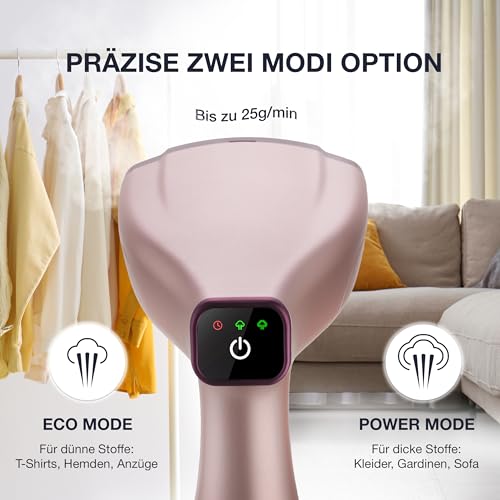 LEBENLANG Steamer Dampfglätter TESTSIEGER - 1500W & 300ml inkl. Bügelhandschuh & Aufsätze I Pro Dampfsteamer für Kleidung & Clothing I Dampfbügeleisen sream Steamers Dampfbügler Dampfgerät Steamen