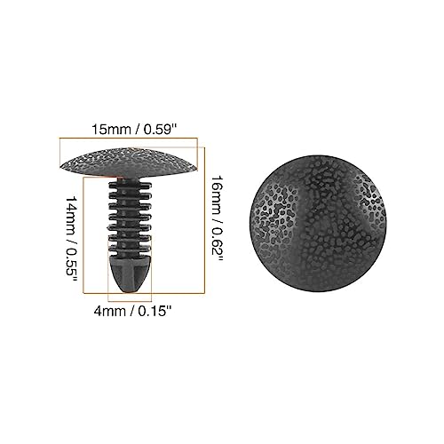 Rivets de fixation plastique 4mm noir pour stopper vibration garde-boue