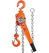 VEVOR Manual Lever Chain Hoist, 1-1/2 Ton 3300 lbs Capacity 20 FT Come Along, G80 Galvanized Carb...