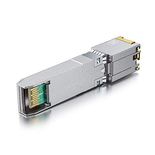 1.25/2.5/5/10Gb SFP+ RJ45 Transceiver, 10Gbase-T SFP+ Ethernet Copper Module, Compatible with Cisco SFP-10G-T-S, Ubiquiti UF-RJ45-10G, UniFi, Meraki, MikroTik, Supermicro and More, Cat6a/ Cat7, 30m