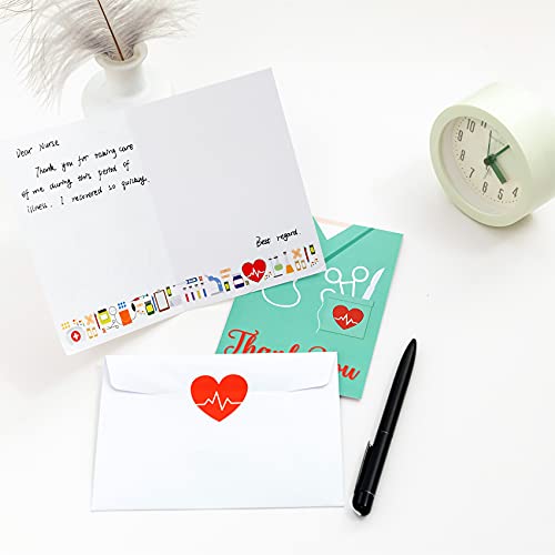Thank You Cards For Nurses,Medical Healthcare Workers Appreciation Card Set For Doctors Emts Essential Workers Gift Card Set With 12Pack Thank You Doctor Cards 12Pc Envelopes And 12Pc Stickers #TOP4
