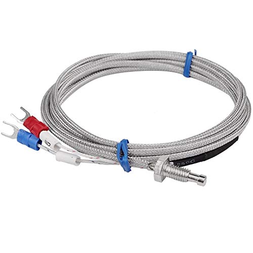 Thread M6 Screw Probe Temperature Sensor Thermocouple K Type Measuring 0-400 Degree 2m Cable 1Pcs ﻿(Cable 1m)
