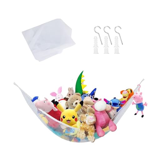 THXFUNAREA Porta Peluche Amaca a Rete per Giocattoli - porta peluche verticale Organizzazione in Poliestere per Bambini...