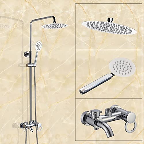 Robinet mélangeur de baignoire mural avec kit de douche de pluie 8 pouces