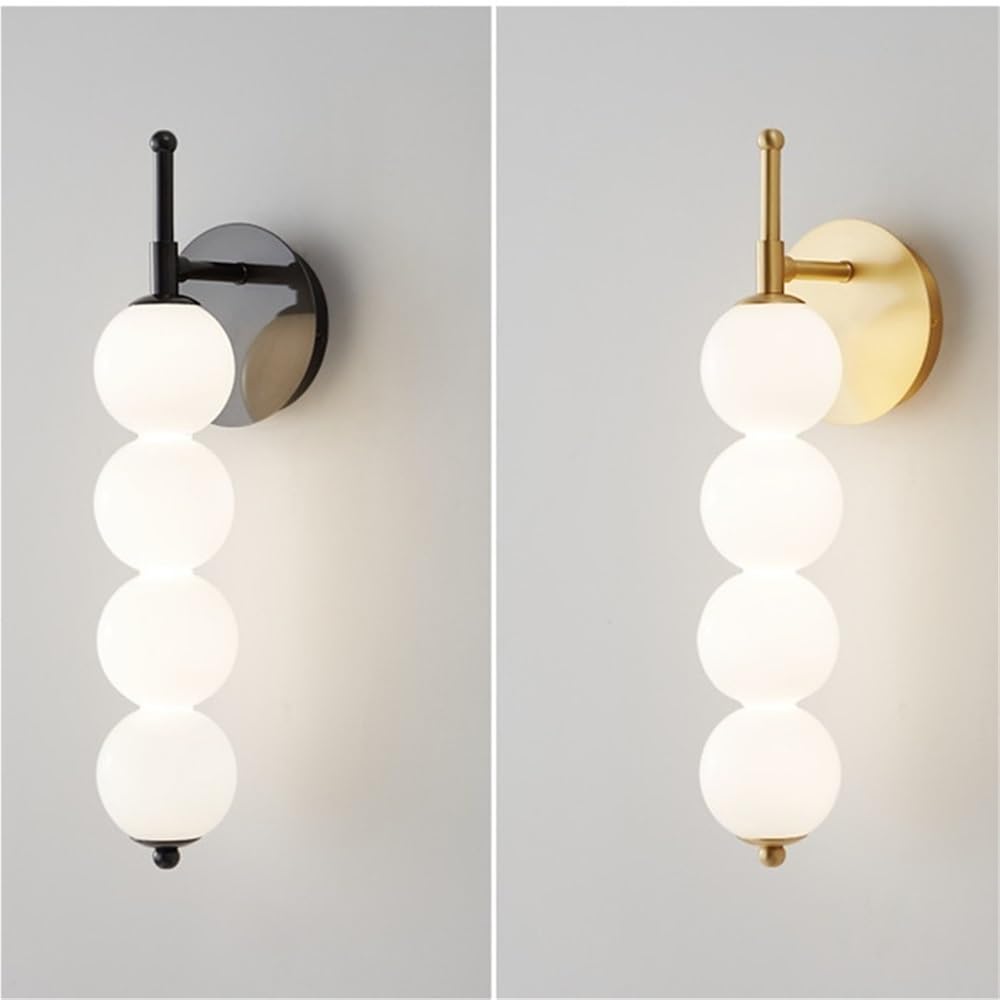 Kitchen Faucet Minimalist Globe Wall Milk White Glass Blande Muro Full Base Fispositi per Il Soggiorno Camera da Letto Colaro (Oro, 5 luci)