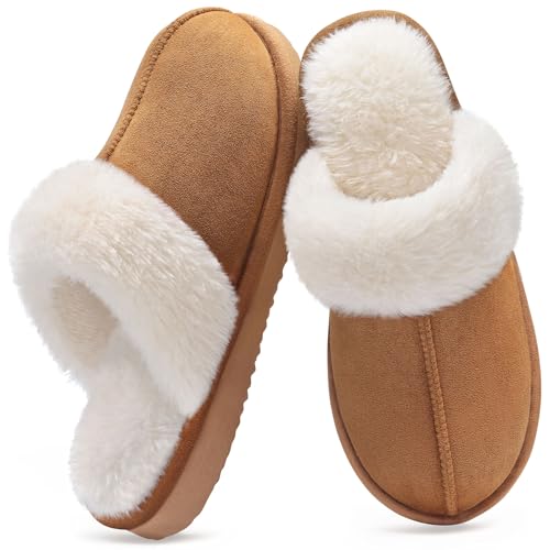 Litfun Women's Fuzzy Memory Foam Slippers Fluffy Winter...