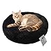 Decdeal Letto per Gatti Letto per Cani Rotondo Morbido Letto per Animali Domestici Ciambella Nido per Cani Pet Sonno Profondo Materasso per Cani da 40 CM Adatto per Piccoli Animali Domestici-Nero