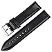 Bracelet de Montre Mode Bleu Ceinture Noire avec Fermoir Argent/Or Rose Fit pour Bracelet Montre Accessoires de Montre-Black-A-Silver,17mm