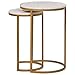 Amazon Brand – Rivet Nesting Side Table, Set of 2, Circular Modern, Marble and Gold
