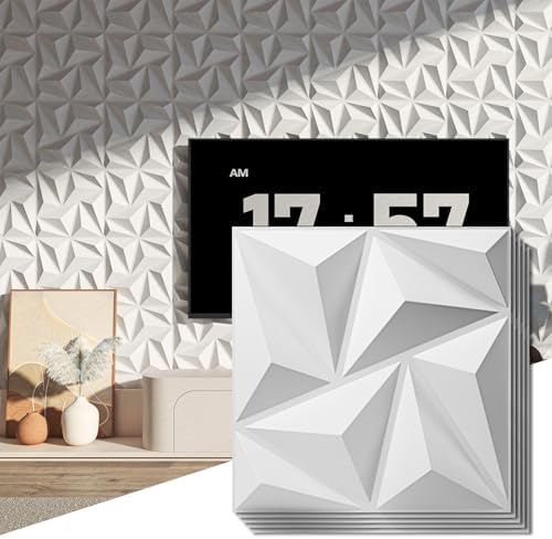 Art3d 3D Wall Panels 20 Pack, 11.8" x 11.8" (19 Sq.ft) PVC Wall P...