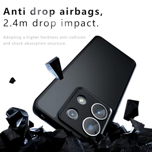 Capa Protetora Anti-Impacto para Redmi Note13 4G, Preta Translúcida com Proteção de Câmera