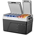 Feelfunn 12 Volt Refrigerator Car Fridge - 40QT(38L) Dual Zone Electric Cooler, Car Refrigerator -4?~68?, Portable Refrigerator 12/24V DC 100-240V AC, Portable Freezer for Travel Camping RV Home