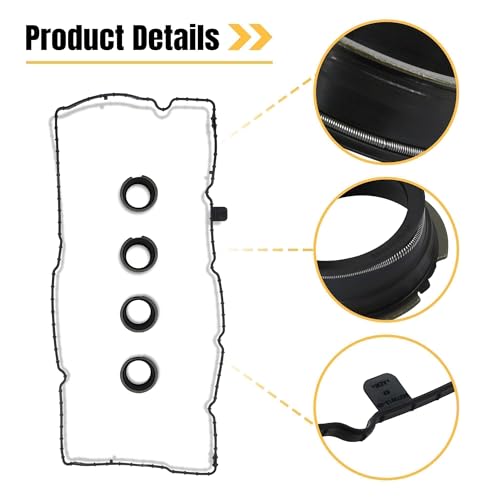 Image of VC4363G Valve Cover Gasket with Grommets Compatible with Jeep Renegade Dodge Dart Fiat 500L Fiat 500X 1.4L 1368CC 83cid L4 Gas SOHC Turbocharged 2012-2020