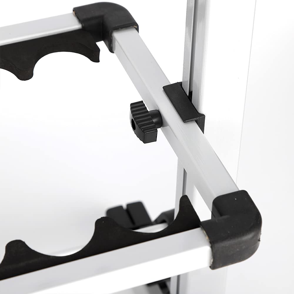 Soporte para cañas de pescar, Puntero caña de pescar, Soporte portátil para 24 cañas de pescar, Aleación de aluminio, 73 cm x 32,5 cm x 72 cm
