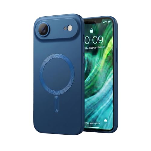 Image of amazon basics Premium Mag-Safe Case for iPhone 17 Air | Shockproof & Anti-Scratch Cover | Soft Silicone with Wireless Charging | Camera Lens Guard - Blue