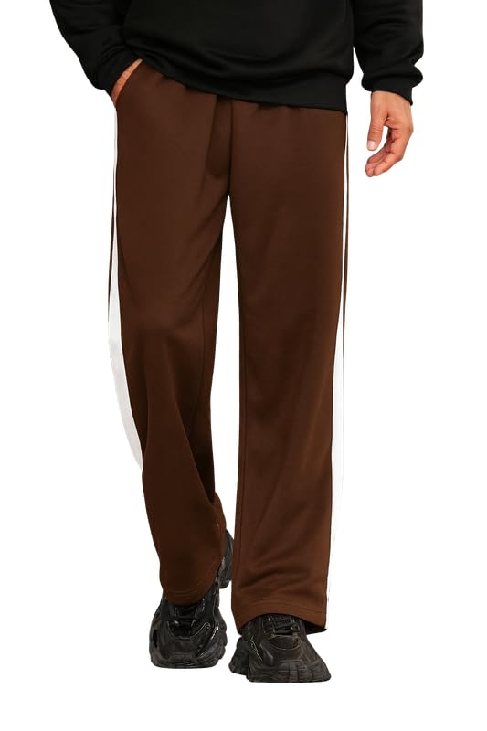 Paralians Pantaloni sportivi da uomo in poliestere, vestibilità dritta, vita flessibile, vita media, elasticizzati, per sport, palestra e abbigliamento casual