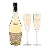 Leonardo 2er Set Sektgläser und Käfer Secco Flasche in Geschenkverpackung + Gratis Gravur der Namen und Datum