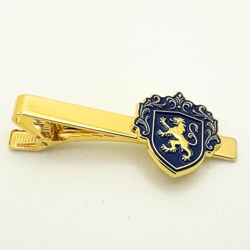 Set de Mancuernillas, Barra y Prendedor de Corbata Azul Real y Dorado miniatura 7