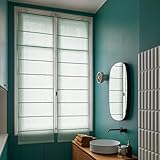  MADURA - Store Bateau CARLINA Tilleul et Bourdon Noir en Lin (Uni Moderne) Décoration pour Maison Salon Chambre Canapé - 45x220 cm