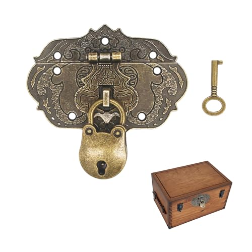 EUYKQNOI 1 pcs Vintage Cierres Antiguos- diseño de Hierro de Bronce, Accesorios para Cortinas, cerraduras en cofres,para joyero, Caja de Madera, Caja de Vino, Caja de Herramientas
