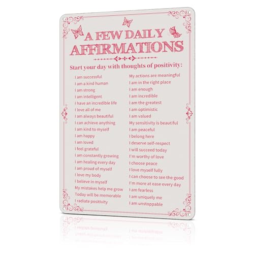 Affirmations Metal Wall Sign Decor
