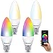 Produktbild linovum 4 Stück LED E14 Lampen Smart RGB WLAN kompatibel mit Alexa Echo, Google Home - App- & Sprachsteuerung dimmbare Lichtfarbe CCT