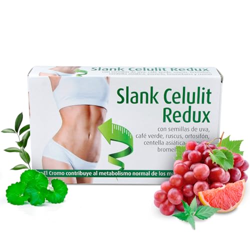 Espadiet Slank Celulit Redux – Extracto de Café Verde, Uva, Centella, Ortosifón, Ruscus, Pomelo, Bromelaina y Cromo – Anticelulítico – Acción Circulatoria y Reafirmante – 20 viales de 10ml
