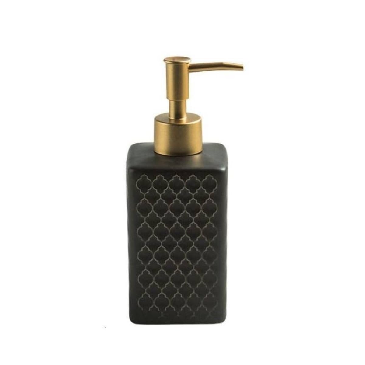 Dispenser Sapone Ricaricabile Bagno Cucina Ufficio Dispenser per Liquidi in Ceramica per Flacone per Dosatore Liquido(Black)