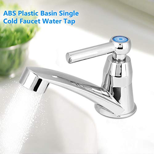 Bathroom Faucet, Bathroom Sink Faucet Centerset With Drain Assembly, Abs Plastic Single Cold Faucet Water Tap Bathroom Basin Kitchen Sink Accessories (Straight Handle) #TOP1