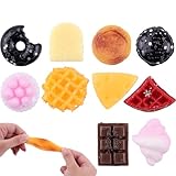 Anboor Mini juguetes blandos con comida, 10 unidades de juguetes blandos Kawaii para mochilas, mini panes, hamburguesas, juguetes sensoriales para niños, rellenos de bolsas de regalo