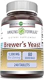 Amazing Nutrition Brewers Yeast Tablets - 7.5 Grain Capsule 500mg 240 Tablets - Supports Healthy Digestion * Promotes Heart Health