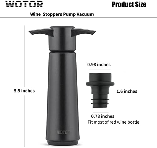 WOTOR Wine Saver with 4 Vacuum Stoppers, Wine Stopper, Wine Preserver, Reusable Bottle Sealer Keeps Wine Fresh (Wine Pump + 4 stoppers)