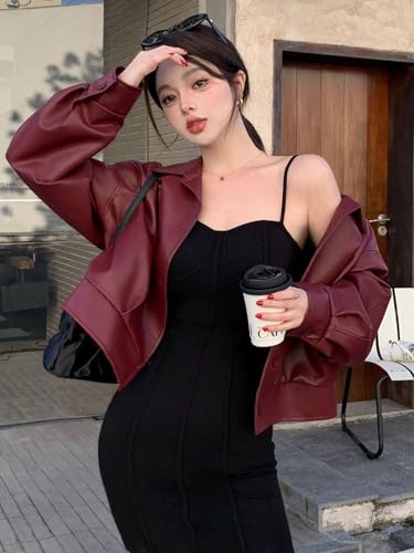 Chic & Cozy: Generic Women's Red Casual Coat for Fall & Winter (X-Large) - Image 2