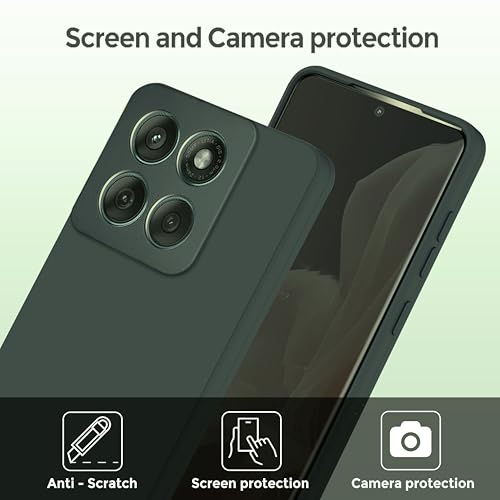 Image of SBMS Silicone Back Cover Case for Motorola Moto G67 Power 5G / Moto G57 Power 5G | Soft Micro-Fibre Lining Inside | Camera Protection Bump | Shockproof Back Cover Case for Moto G67 Power 5G (Green)