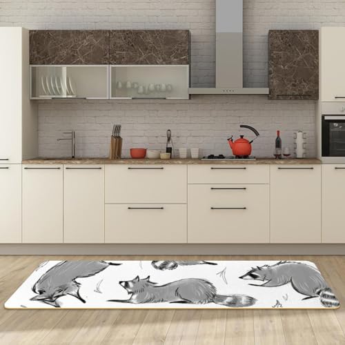 Tapete de cocina de 2 piezas: dile adiós a los resbalones con este set absorbente de mapache 3
