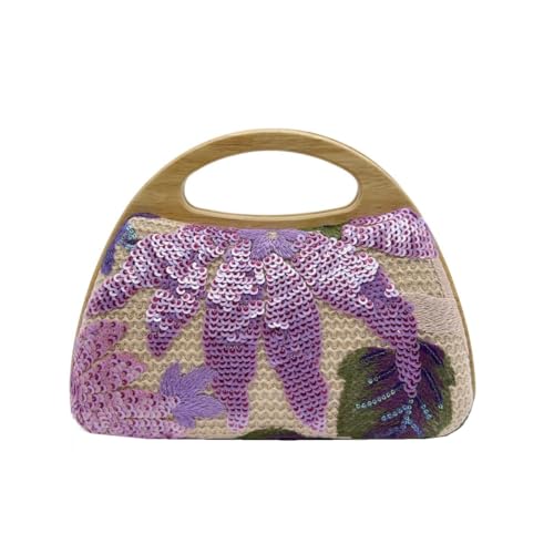 Image of UMREN Straw Clutch Handbags Women Beach Crossbody Hand-woven Summer Purse Wallet Top handle Evening Bag for Wedding Party